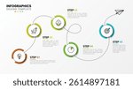 Infographic design template. Timeline concept with 5 steps. Can be used for workflow layout, diagram, banner, webdesign. Vector illustration