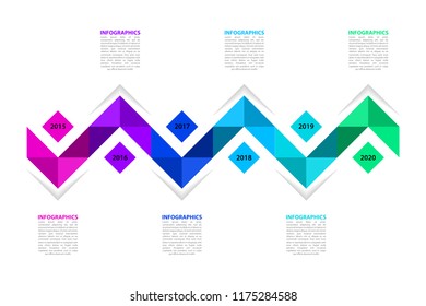 Infographic design template. Timeline concept with 6 steps. Can be used for workflow layout, diagram, banner, webdesign. Vector illustration