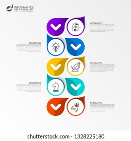 Infographic design template. Timeline concept with 5 steps. Can be used for workflow layout, diagram, banner, webdesign. Vector illustration