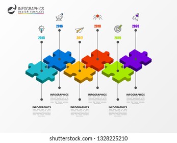 Infographic design template. Timeline concept with 6 steps. Can be used for workflow layout, diagram, banner, webdesign. Vector illustration