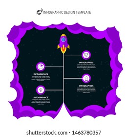 Infographic design template. Timeline concept with 4 steps. Can be used for workflow layout, diagram, banner, webdesign. Vector illustration
