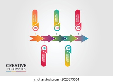 Infographic design template. Timeline concept with 5 steps. Can be used for workflow layout, diagram, banner, web design. Vector illustration.