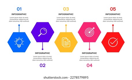 Infographic Design Template. Timeline Infographic Concept with 5 steps. Infographic Concept. Stock Vector.