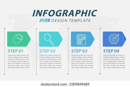 Infographic design template. Timeline concept with 4 options or steps template. layout, diagram, annual, report, presentation. journey path vector illustration.