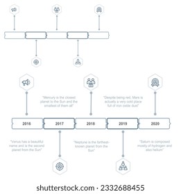 Infografische Design-Vorlage. Zeitkonzept mit 5 Schritten. Kann für Workflow-Layout, Diagramm, Banner, Webdesign verwendet werden. Vektorgrafik. Präsentation Business Infografik Vorlage mit 5 Optionen.