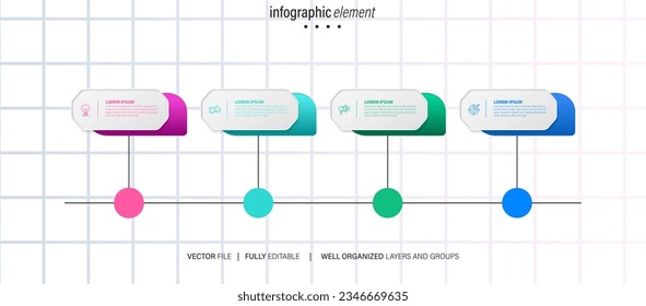 Infografische Design-Vorlage. Zeitkonzept mit 4 Schritten
