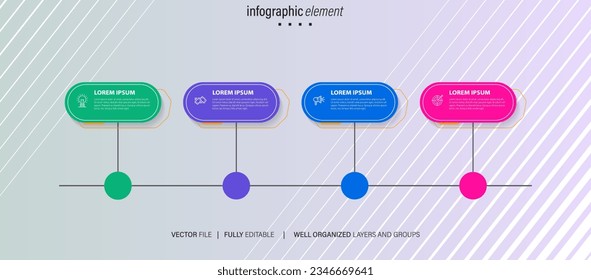 Infographic design template. Timeline concept with 4 steps
