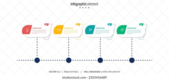 Infographic design template. Timeline concept with 4 steps
