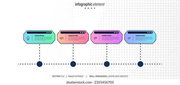 Infografische Design-Vorlage. Zeitkonzept mit 4 Schritten
