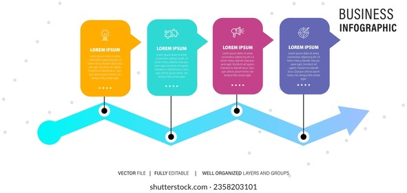 Infographic design template. Timeline concept with 4 steps