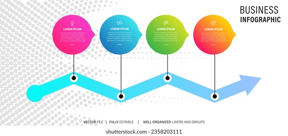 Infographic design template. Timeline concept with 4 steps