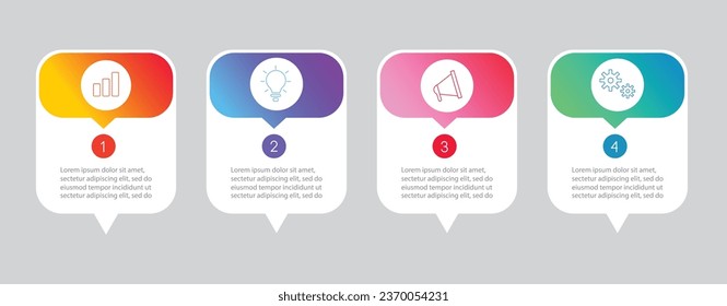 Infographic design template. Timeline concept with 4 steps.
