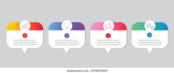 Infographic design template. Timeline concept with 4 steps.