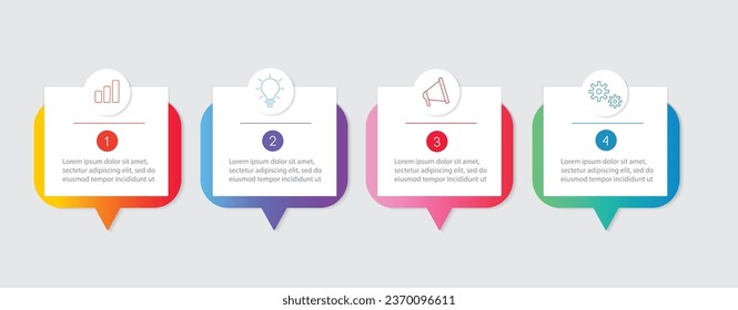Plantilla de diseño infográfico. Concepto de línea de tiempo con 4 pasos.