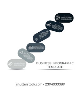 Infographic design template. Timeline concept with 6 steps. Can be used for workflow layout, diagram, banner, webdesign. Vector illustration