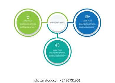 Plantilla de diseño de infografía. Concepto de línea de tiempo con 3 pasos.