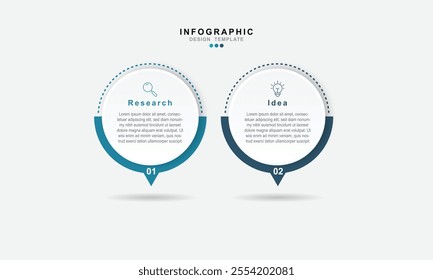 Infographic design template. Timeline concept with 2 steps.