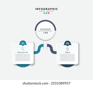Infographic design template. Timeline concept with 2 steps.
