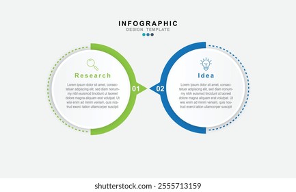 Infographic design template. Timeline concept with 2 steps.