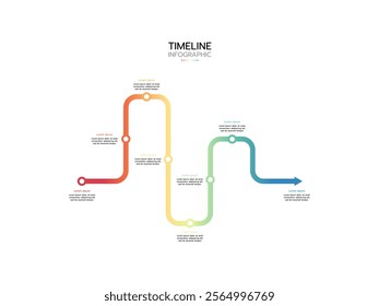 Infographic design template. Timeline concept with 8 steps. It can be used for workflow layout, diagrams, banners, and web design. Vector illustration.