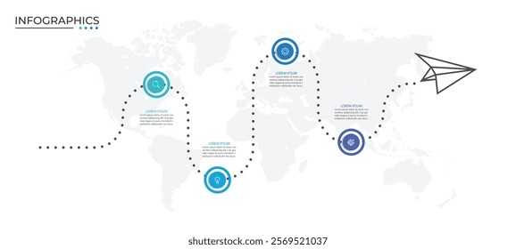 Infographic design template. Timeline concept with 4 steps. vector illustration