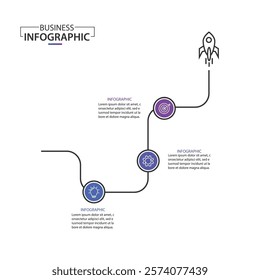  Infographic design template. Timeline concept with 3 steps. Can be used for workflow layout