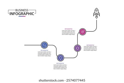  Infographic design template. Timeline concept with 3 steps. Can be used for workflow layout