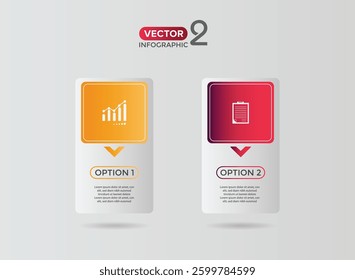 Infographic design template. Timeline concept with 2 option. Can be used for workflow layout, Presentation, diagram, banner, Vector illustration with 2 columns options