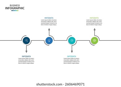 Infographic design template. Timeline concept with 4 steps. Can be used for workflow layout, diagram, banner, Vector illustration	