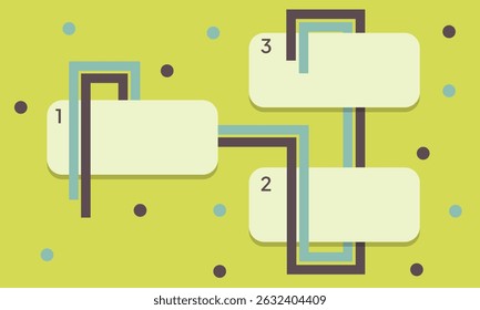 Modelo de design infográfico. Conceito de linha do tempo com 3 etapas. Pode ser usado para layout de fluxo de trabalho, diagrama, banner, webdesign. Ilustração vetorial