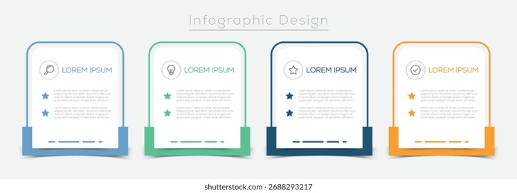  infographic design template. timeline concept with 4 step or option . can be used for business. Infographic design template with place for your data. Vector illustration.