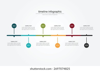 Vorlage für Infografik-Design. Zeitleistenkonzept mit 5 Schritten