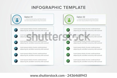 Infographic design template. Timeline concept with 2 steps. Can be used for workflow layout, Presentation, diagram, banner, Vector illustration with 2 columns options