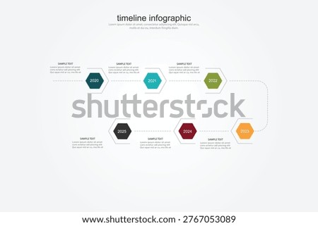 Infographic design template. Timeline concept with 6 steps