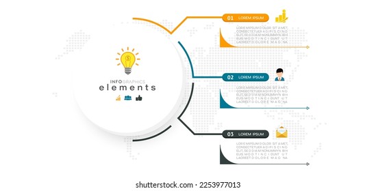 Plantilla de diseño infográfico. línea de tiempo con iconos y 3 opciones o pasos. Se puede usar para procesos, presentaciones, diseño, banner, diseño web de ilustración vectorial.