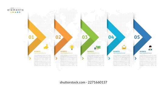Infographic design template. timeline with icons and 5 options or steps. Can be used for process, presentations, layout, banner, web design vector illustration.