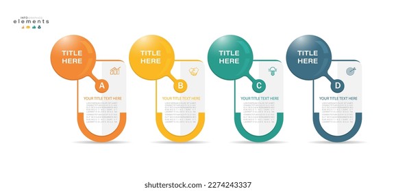 Infographic design template. timeline with icons and 4 options or steps. Can be used for process, presentations, layout, banner, web design vector illustration.