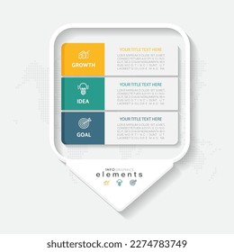 Infographic design template. timeline with icons and 3 options or steps. Can be used for process, presentations, layout, banner, web design vector illustration.
