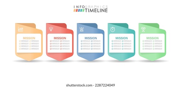 Infographic design template. timeline with icons and 5 options or steps. Can be used for process, presentations, layout, banner, web design vector illustration.