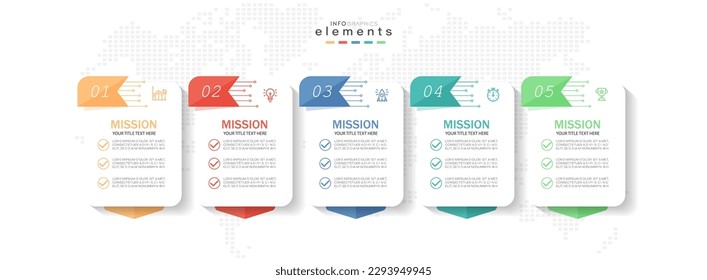 Infographic design template. timeline with icons and 5 options or steps. Can be used for process, presentations, layout, banner, web design vector illustration.