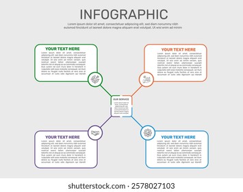 Infographic design template, Timeline Vector  concept with 4 steps.