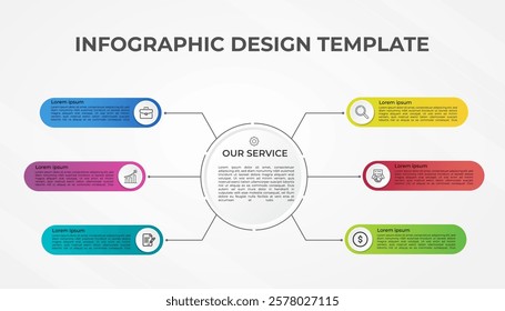 Infographic design template, Timeline Vector  concept with 6 steps.
