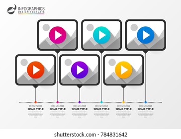 Infographic design template. Timeline for your video presentation. Vector illustration