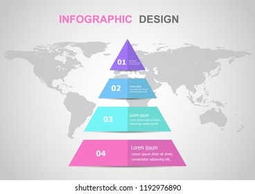Infographic design template with triangle, stock vector
