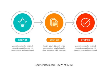 Infographic Design Template. Vector Infographic Concept with Business Icons. 3 Steps Infographic Element. 