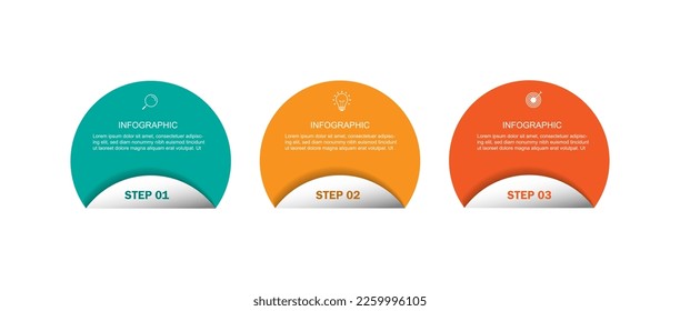 Infographic design template vector element with three step for web and graphic design.