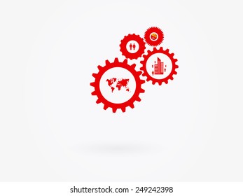 Infographic Design Template Vector With Gear Chain