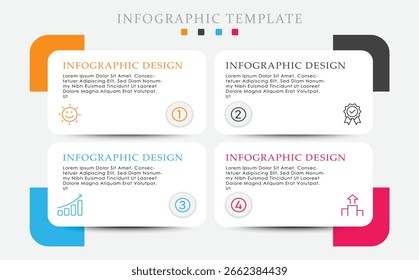  Infographic design template. Vector illustration. business concept with 4 steps or options, can be used for workflow layout, diagram, annual report, web design.