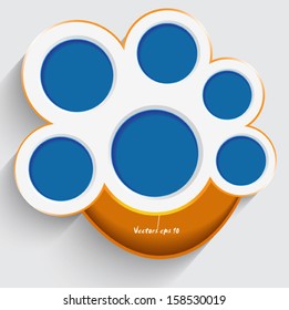 Infographic design template vector paper blue and orange circular shape with a sleek and modern appearance