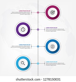 Infographic design template. Vertical timeline info graphic design vector with icon. Can be used for process diagram, presentations, workflow layout, banner, flow chart, info graph.